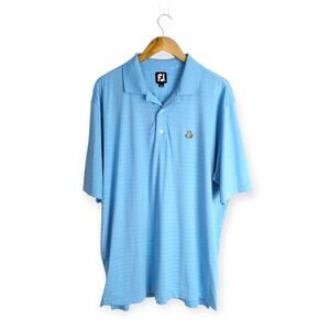 FootJoy FJ Mens Blue Striped‎ Short Sleeve Casual Golf Polo Shirt Size XL